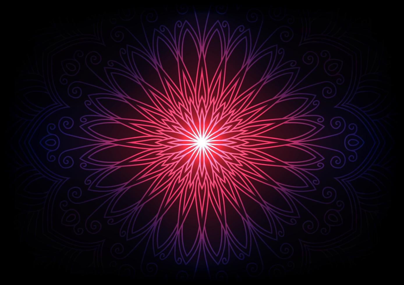 Modern style mandala flower pink triangle geometric background vector