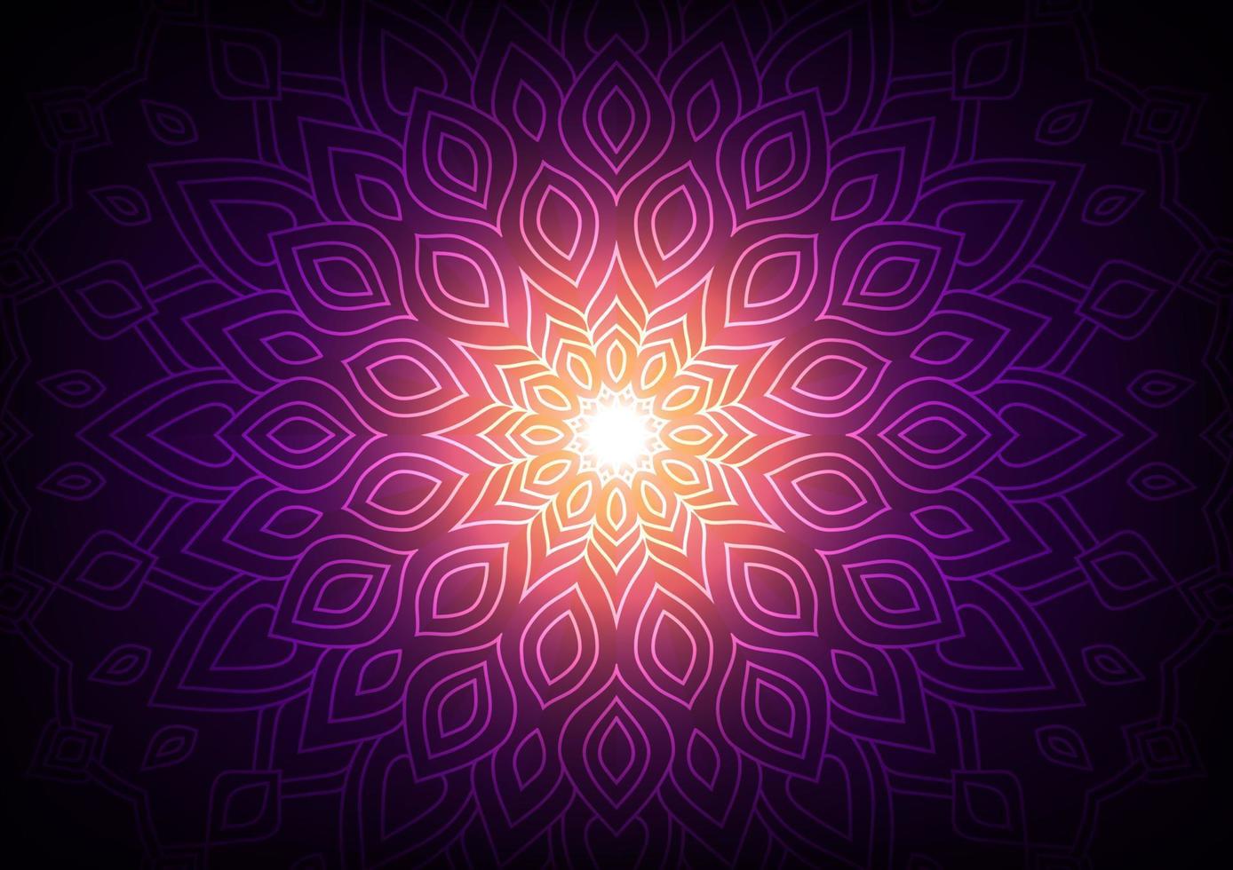 Mandala modern style pink and purple light flower background vector