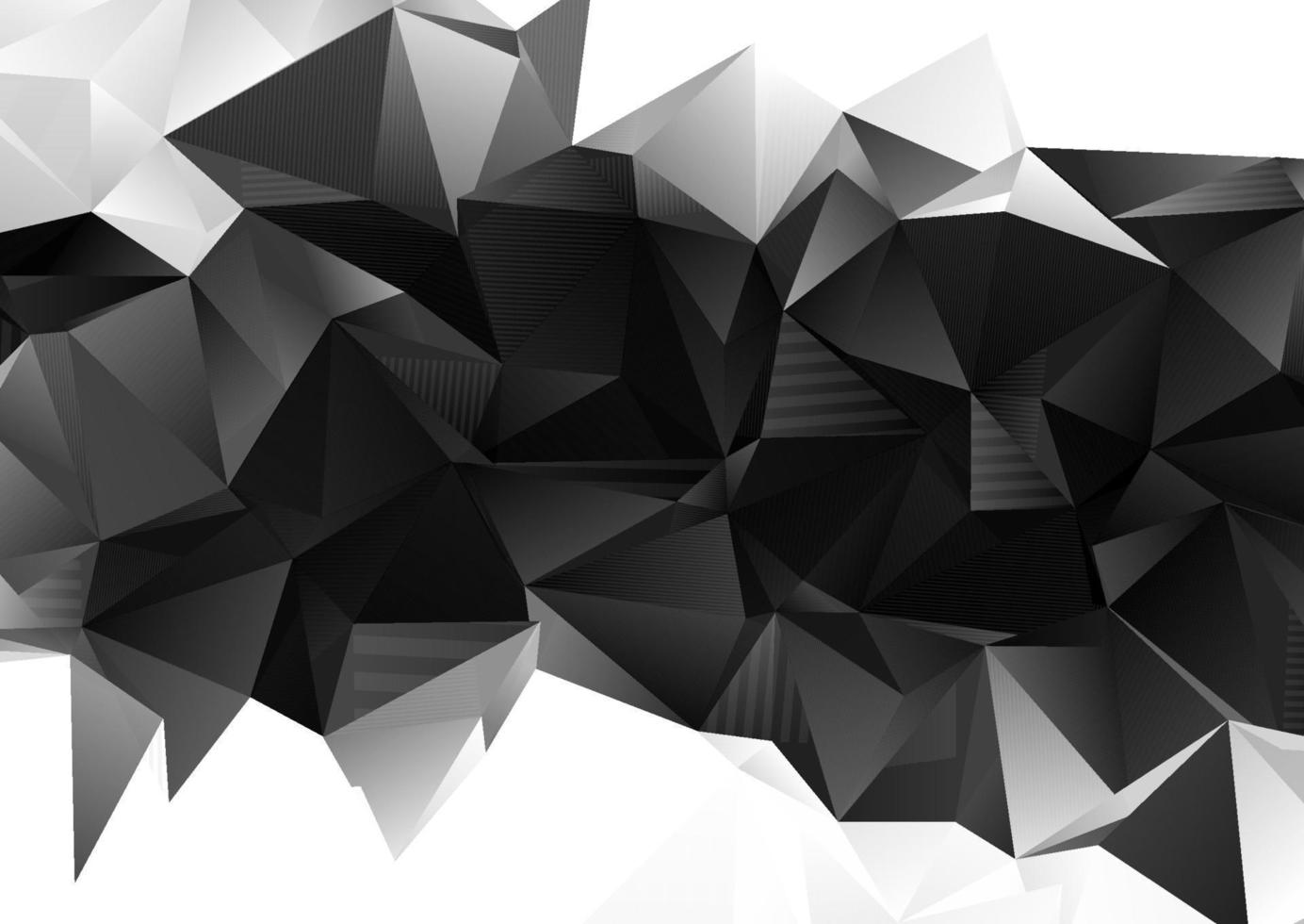 abstract low poly background design in black and white vector