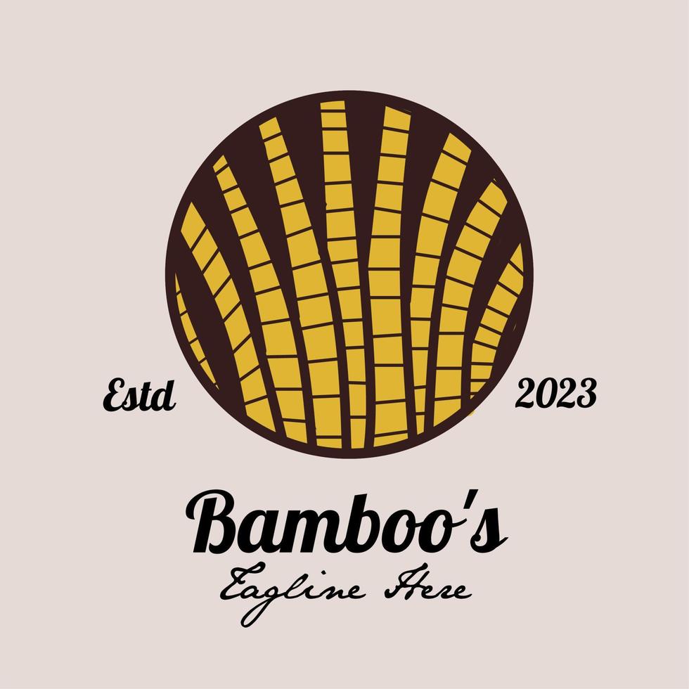 logotipo de ilustración de bambú, árbol de bambú de planta de bambú, largo y alto. vector