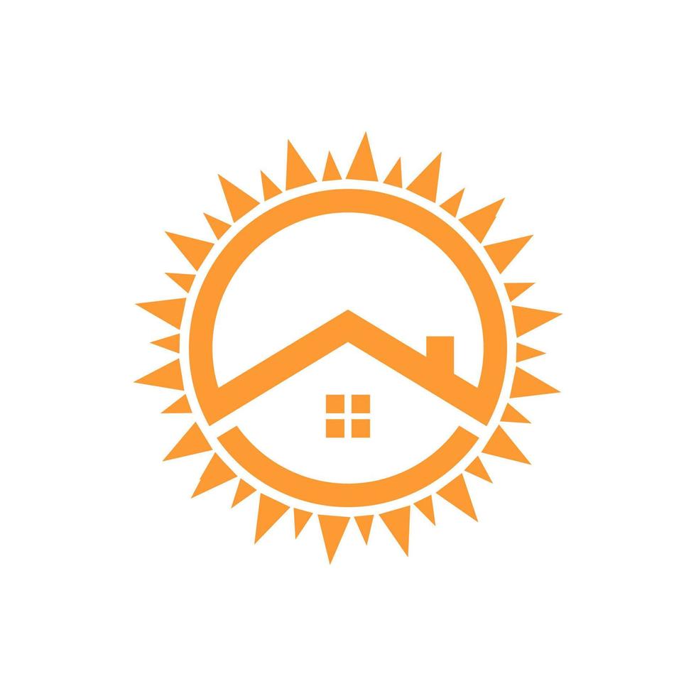 logotipo de la casa del sol vector