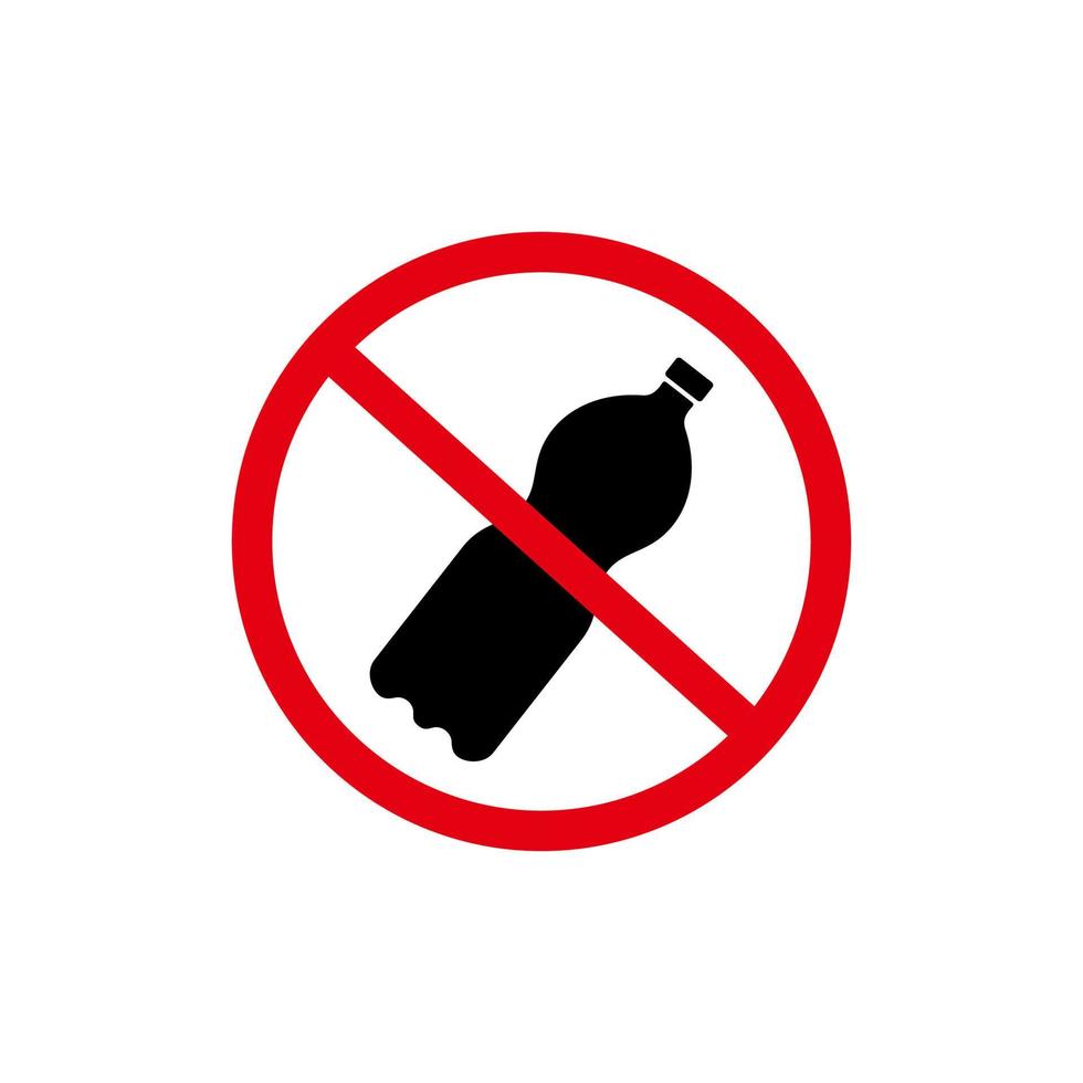 No bottle sign icon vector