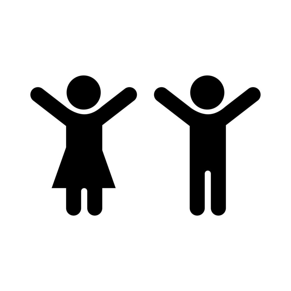 boy and girl flat icon vector