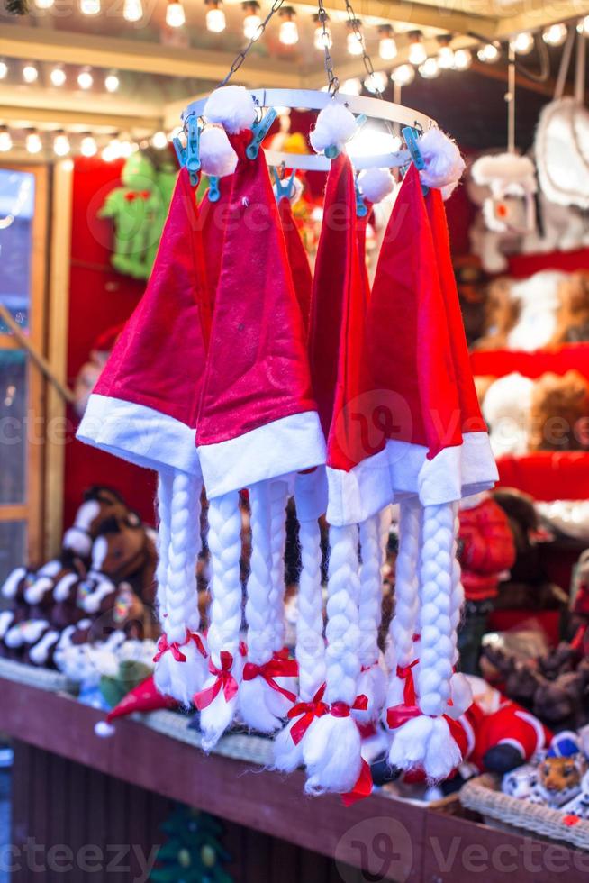 Christmas hats on the street on sale photo