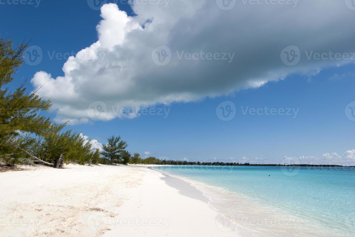 Half Moon Cay Island Beach And A Dark Cloud photo