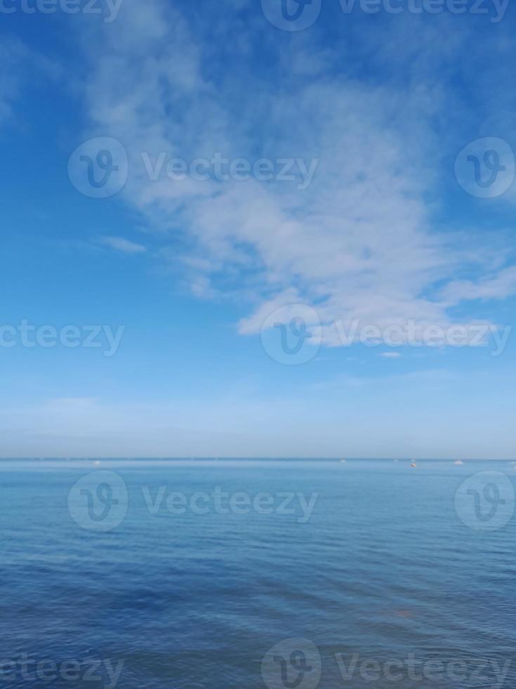 Relaxing seascape with wide horizon of the sky and the sea. photo