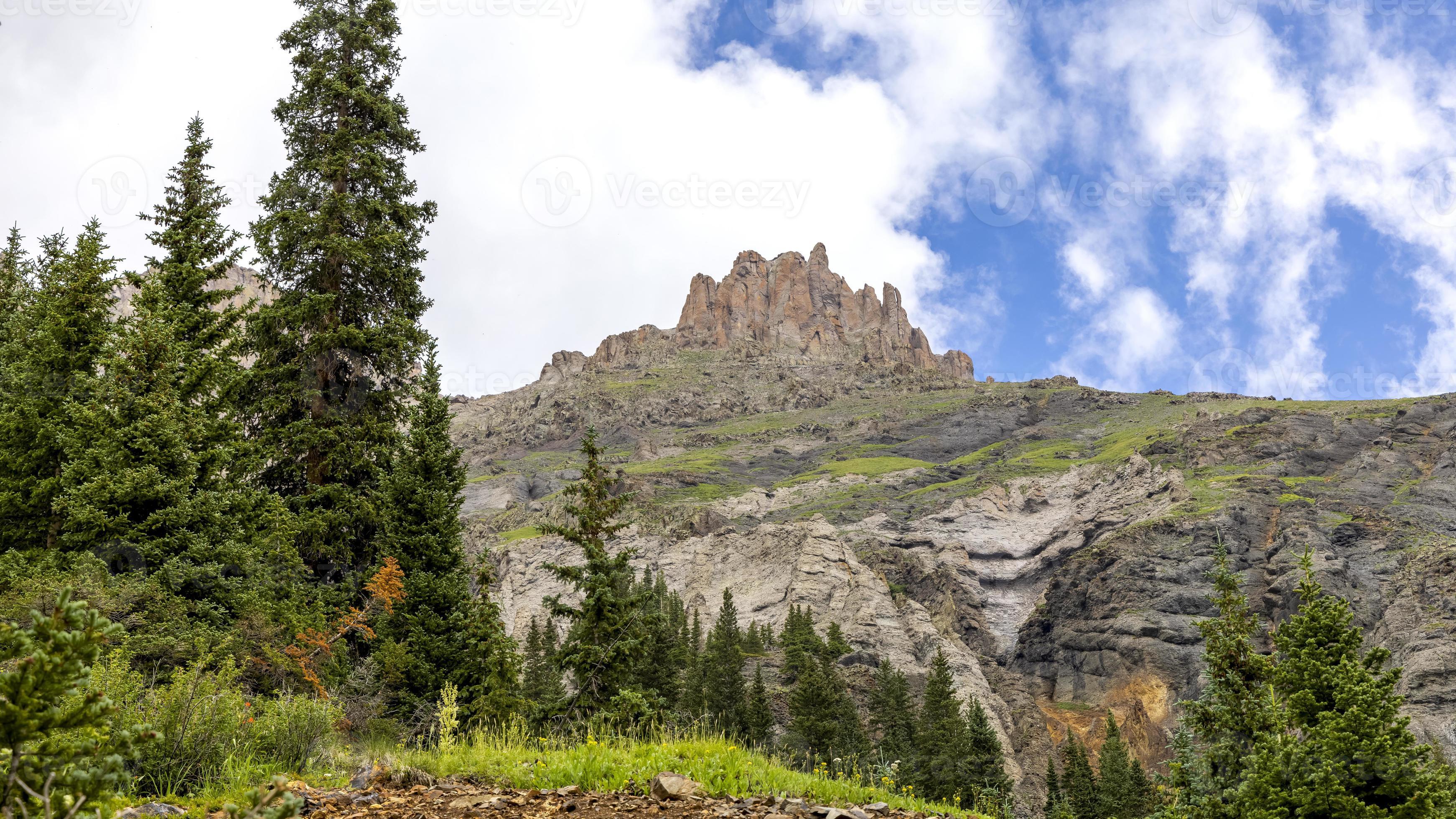 Scenic landscape of Teakettle mountain in Colorado San Juan mountains