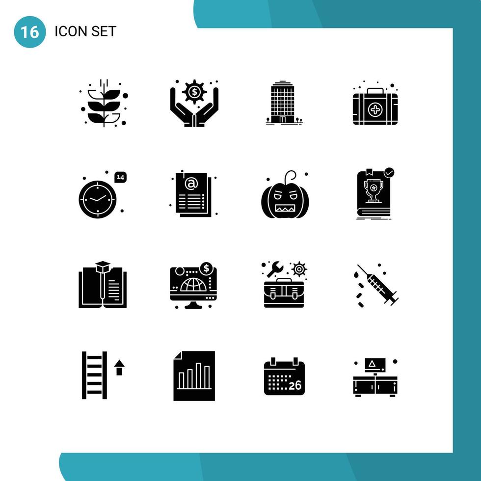 Universal Icon Symbols Group of 16 Modern Solid Glyphs of wedding time building kit aid Editable Vector Design Elements