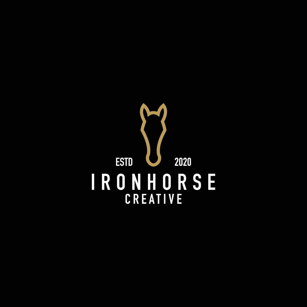 vector de diseño de logotipo de arte de línea de caballo de hierro