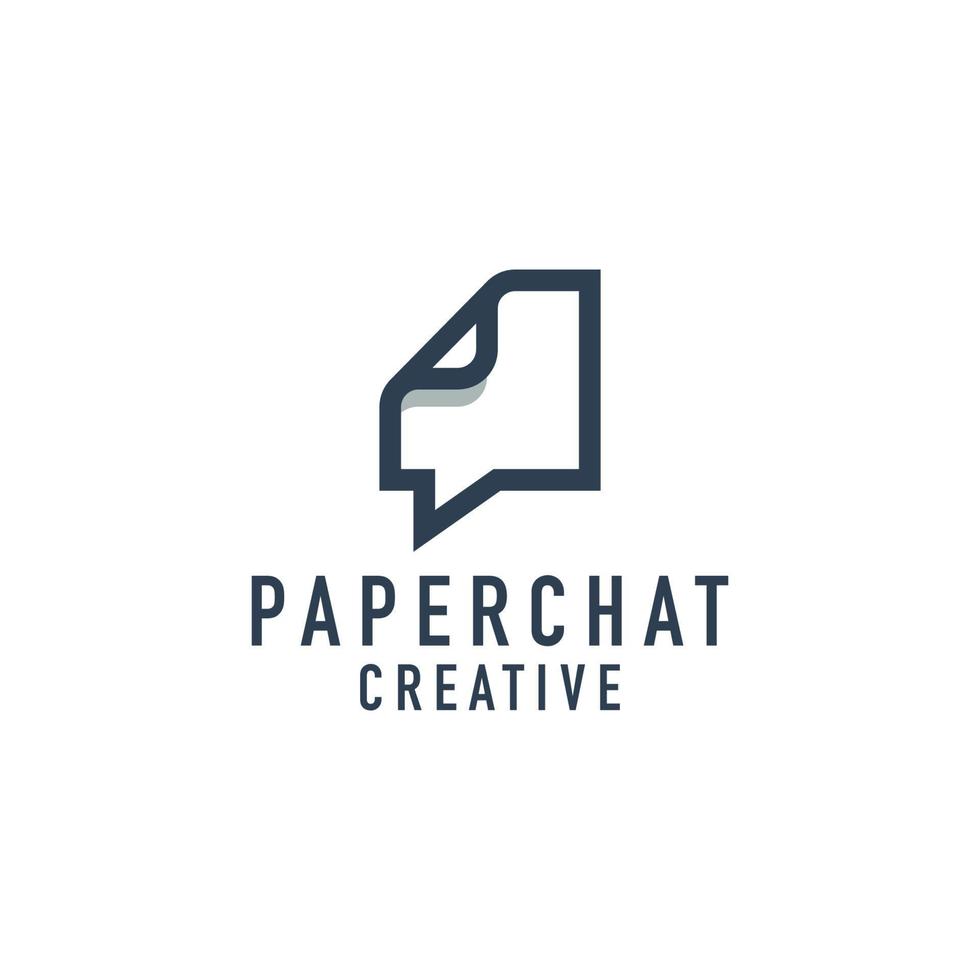 Paper chat logo design illustration vector