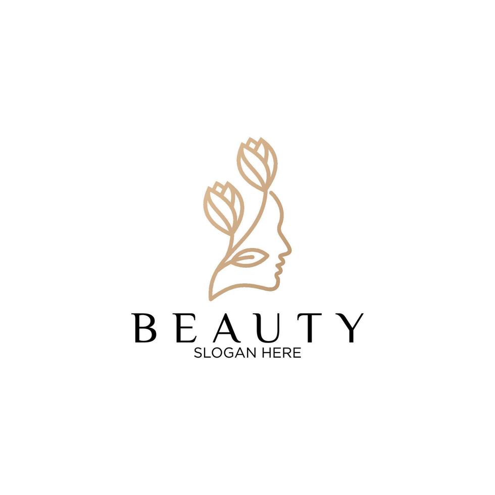 Women and flower logo design vector