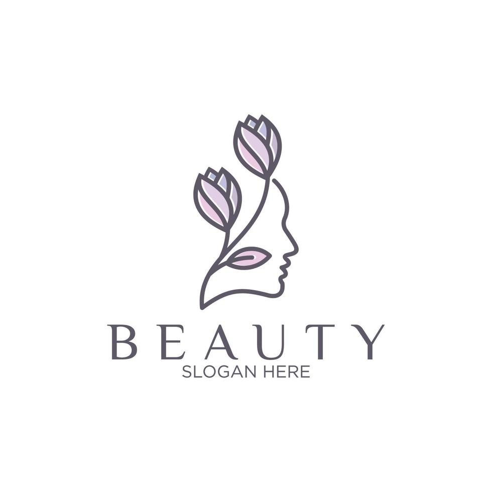 Women and flower logo vector