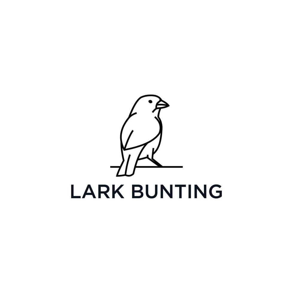 Lark bunting line art logo design template vector