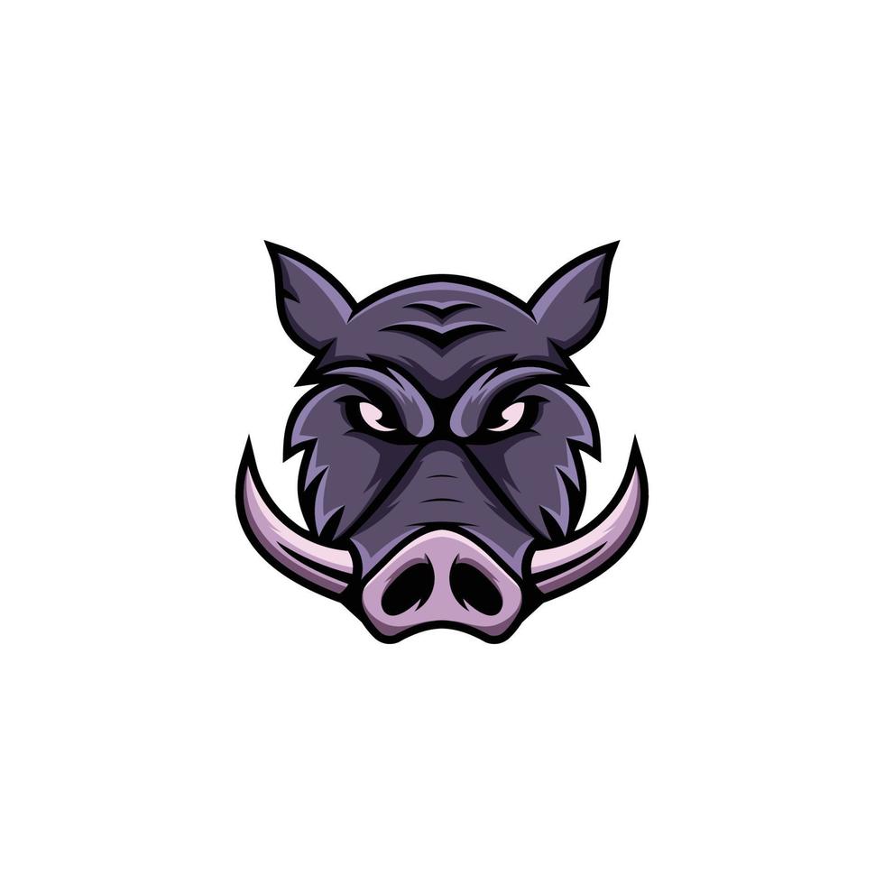 Boar pig hog e sport mascot logo design vector