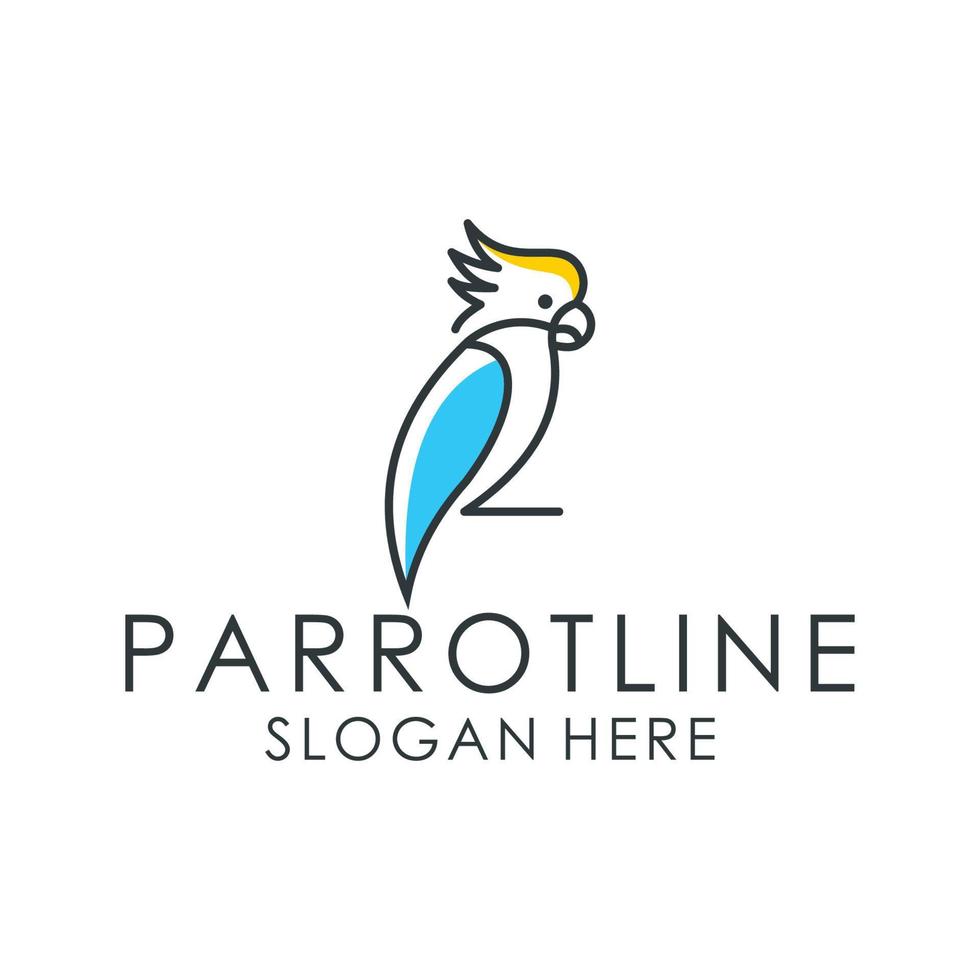Toucan bird line art logo design vector