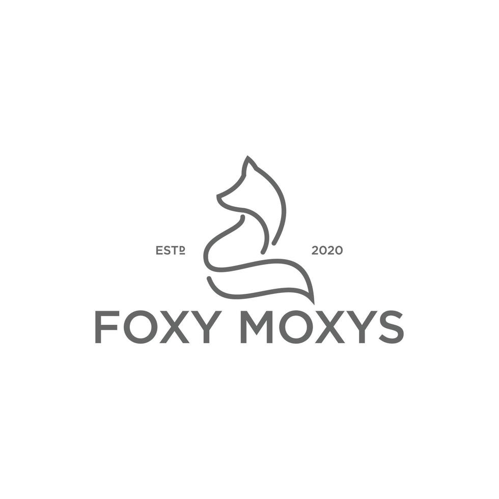 Fox line art logo vector