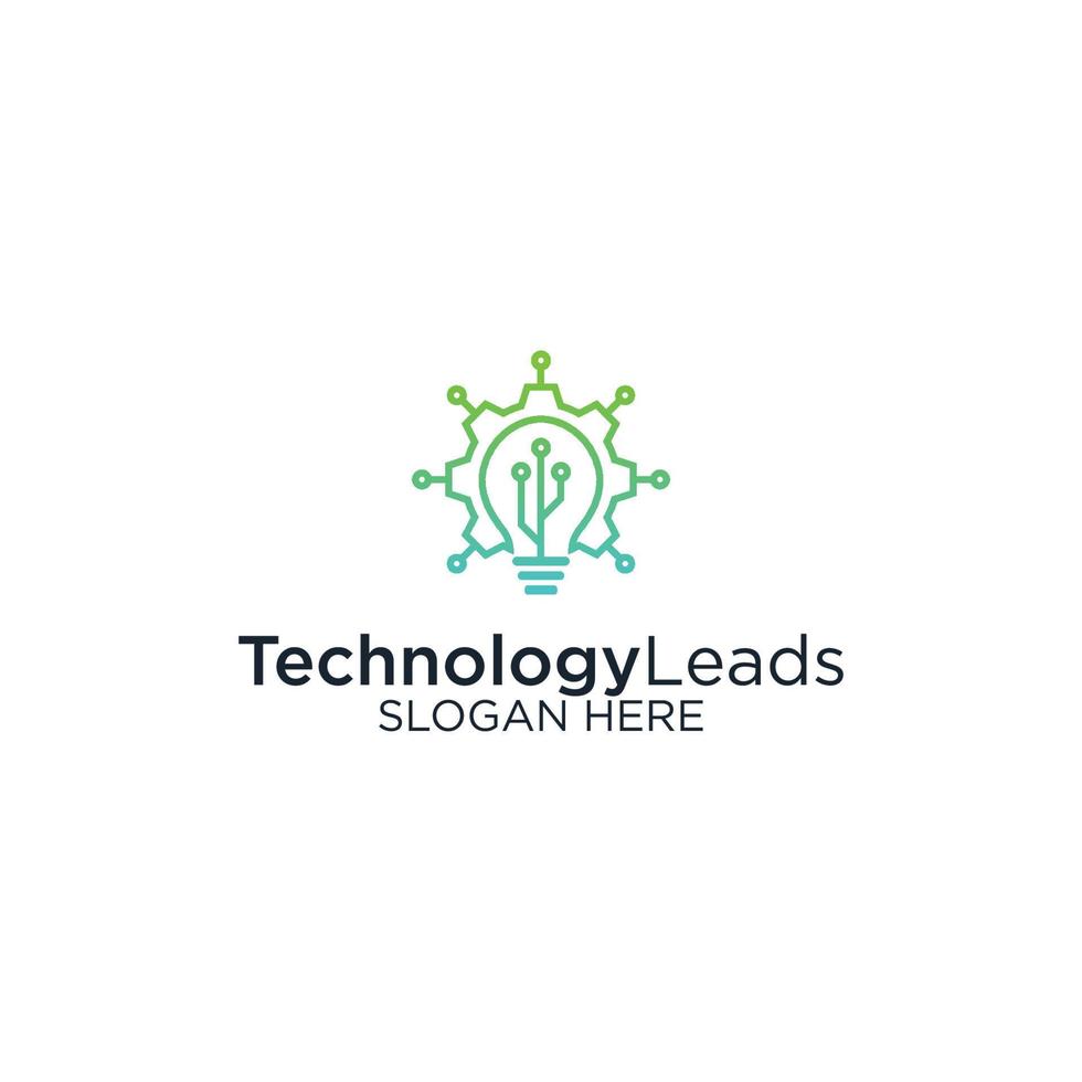 Technology leads logo design template vector