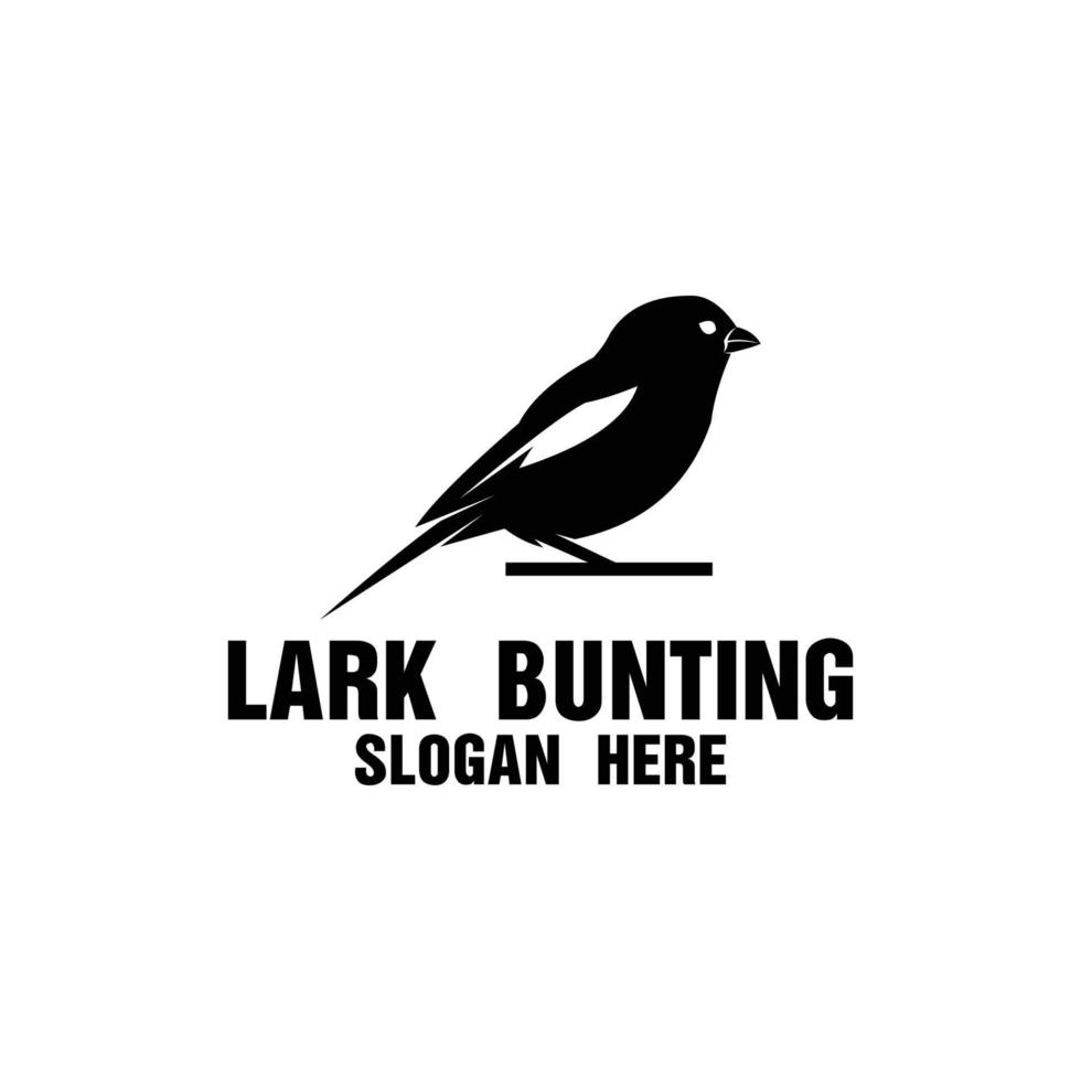 Silhouette Lark bunting logo design template vector