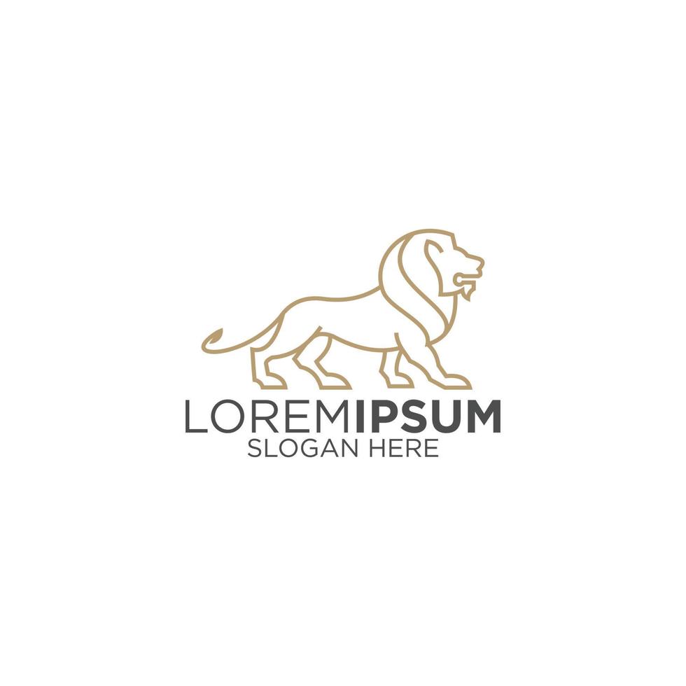 Amazing line art lion logo design vector