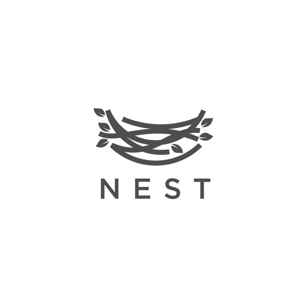 Nest outline logo design vector