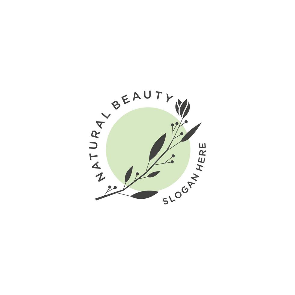 Natural beauty logo design templates vector