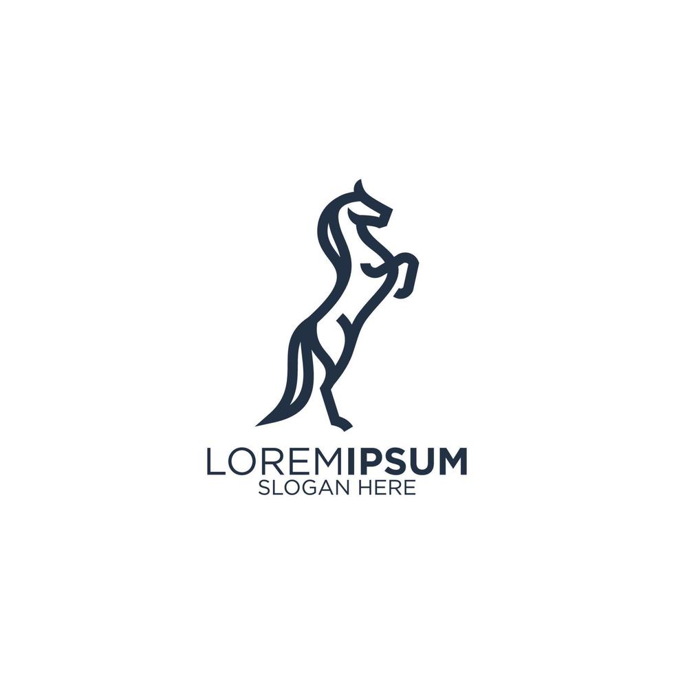 Line art horse logo design vector