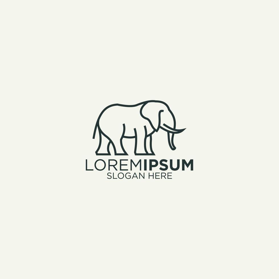 logotipo de arte de línea de elefante vector