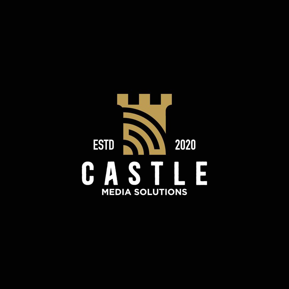 increíble ilustración de diseño de logotipo de castillo vector