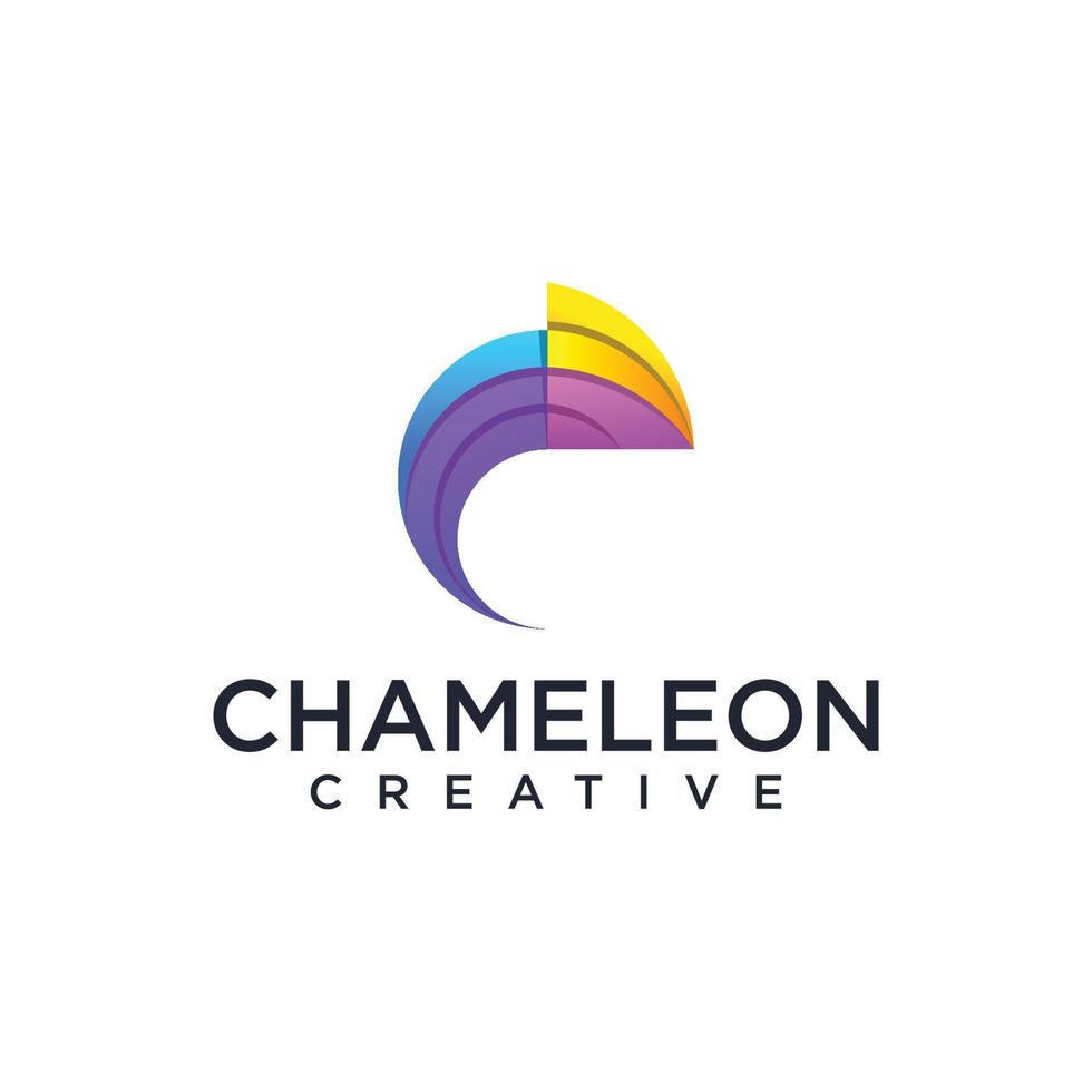 Colorful chameleon logo design illustration vector