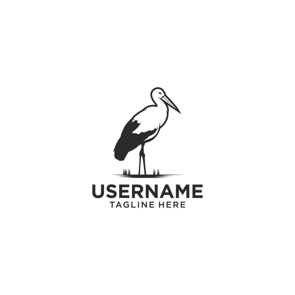 Stork  logo design vector