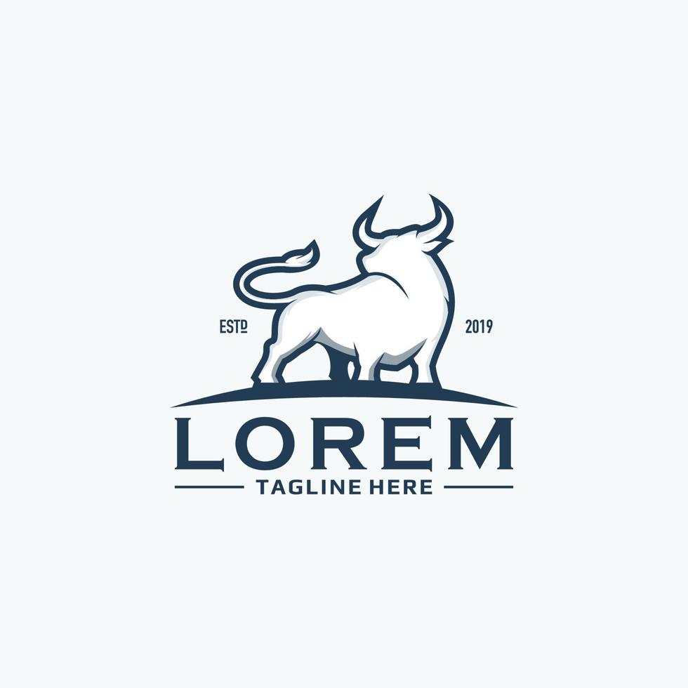 Bull  logo design vector