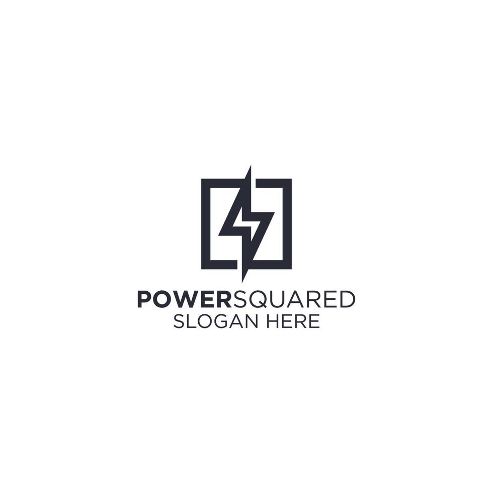 Power square logo design vector