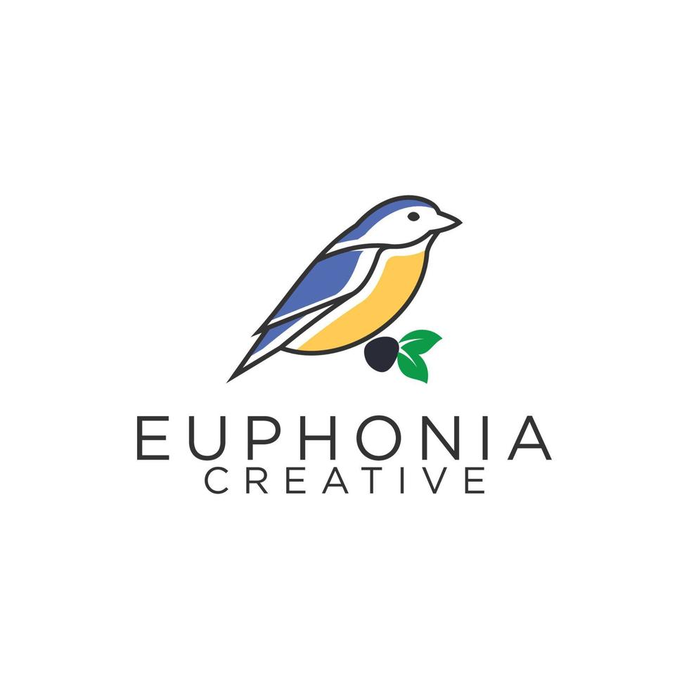 Euphonia outline logo design illustration vector