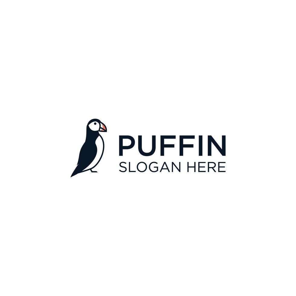 Puffin logo design template vector