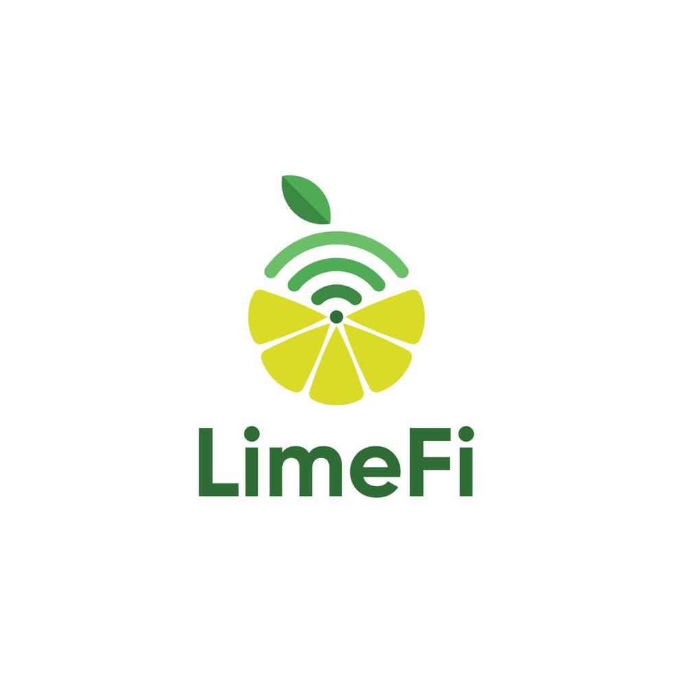 lime wiht wifi technology logo design template vector