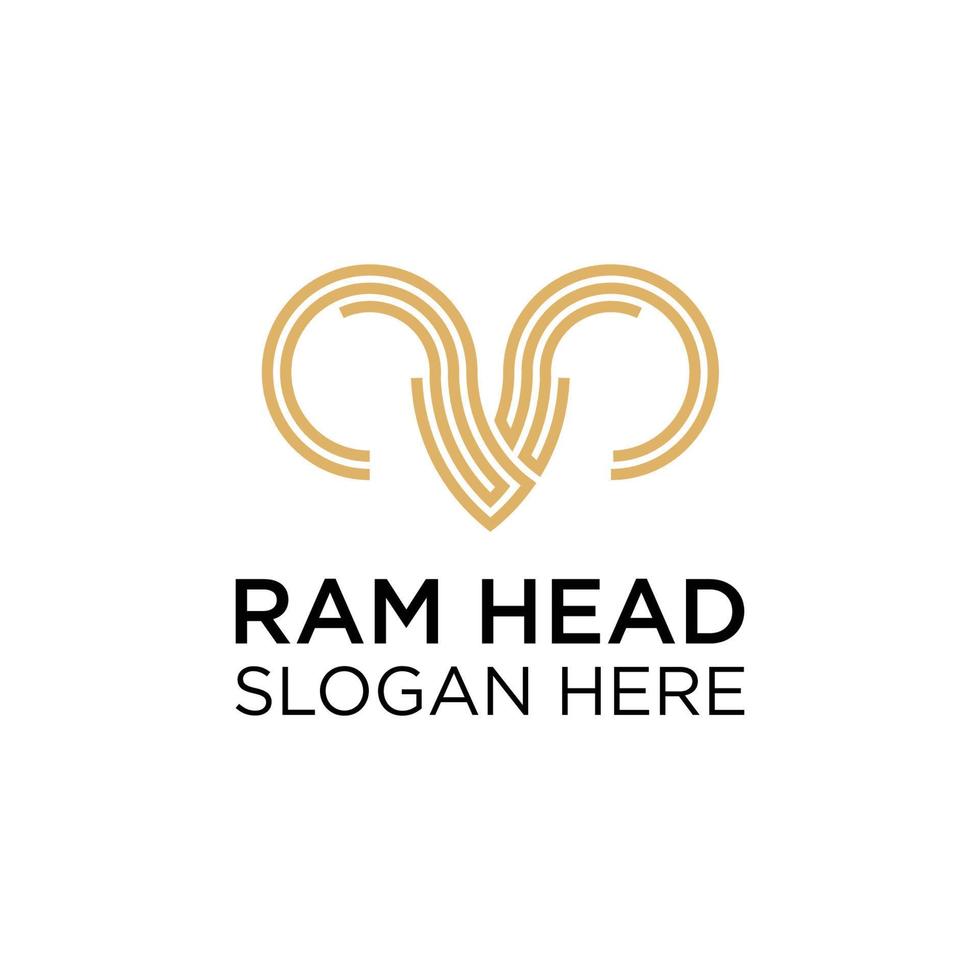 ram head abstract logo design template vector