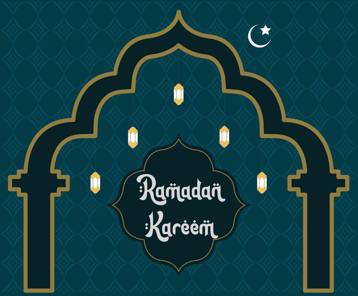 Luxury islamic background with decorative ornament frame. Beautiful Ramadan Kareem Greeting Card Design with Mandala Art. Islamic pattern frame, Arabic Islamic arch, Ramadan Kareem, Islamic background vector