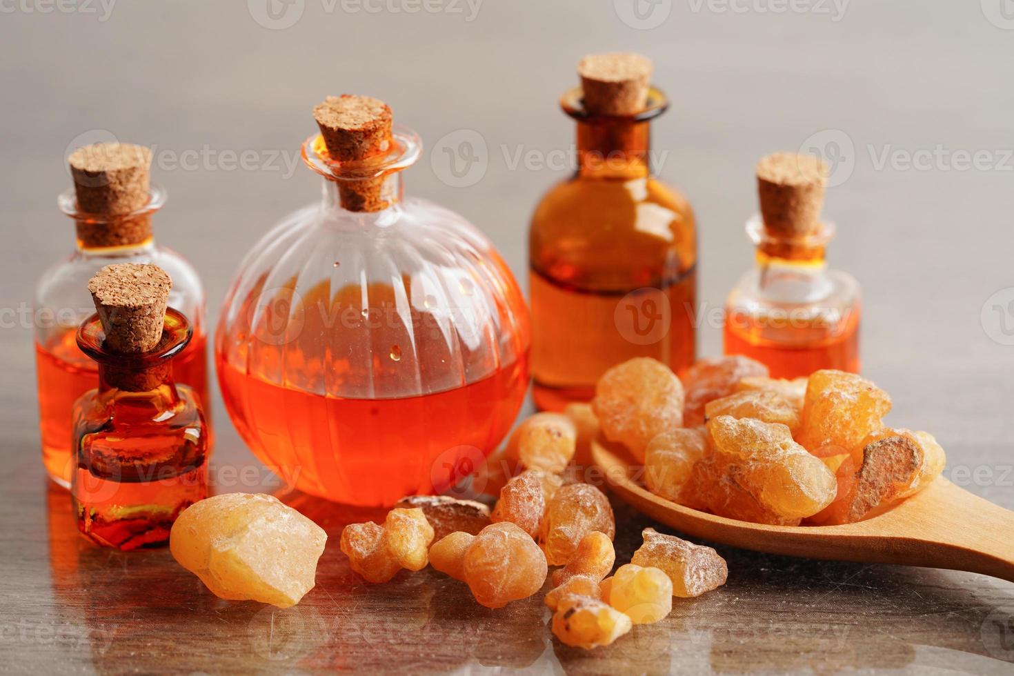 Frankincense or olibanum aromatic resin used in incense and perfumes. photo