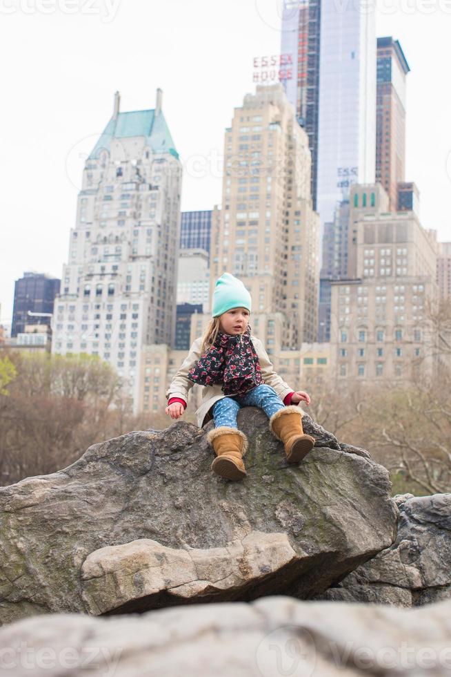 Adorable little girl in Central Park at New York City photo