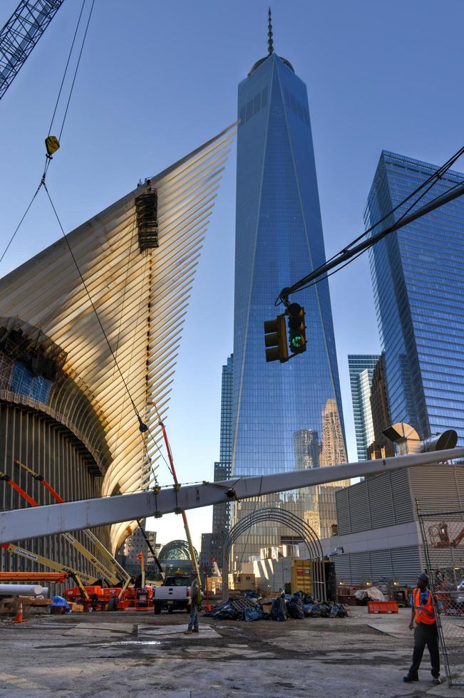 construcción del centro de comercio mundial, manhattan, nueva york foto