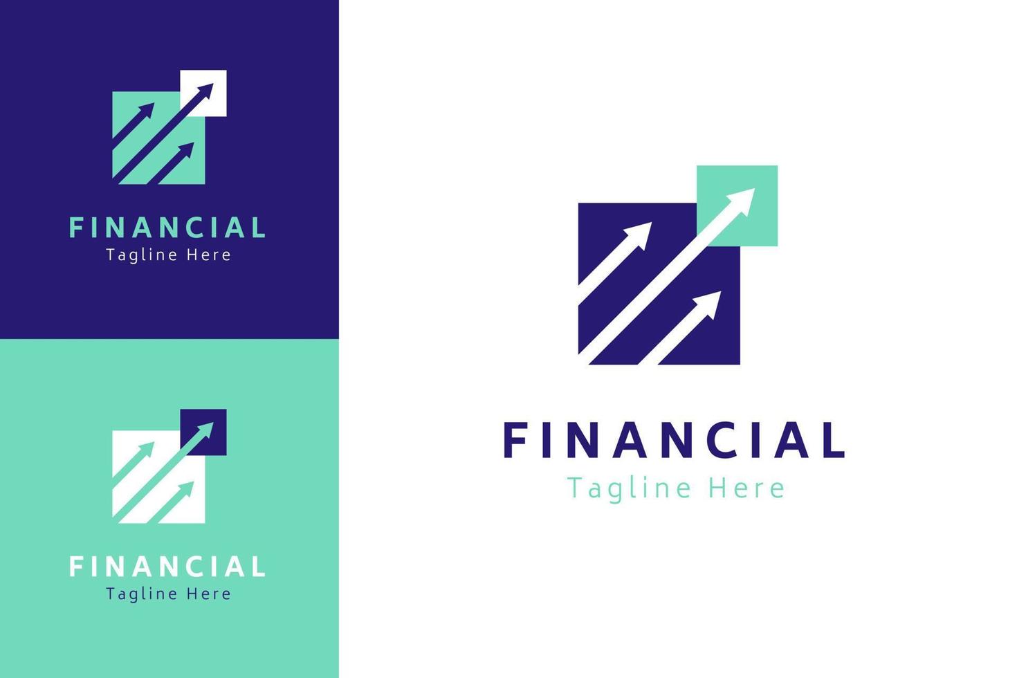 conjunto de plantilla de diseño de vector de logotipo de contabilidad financiera con estilo de color diferente