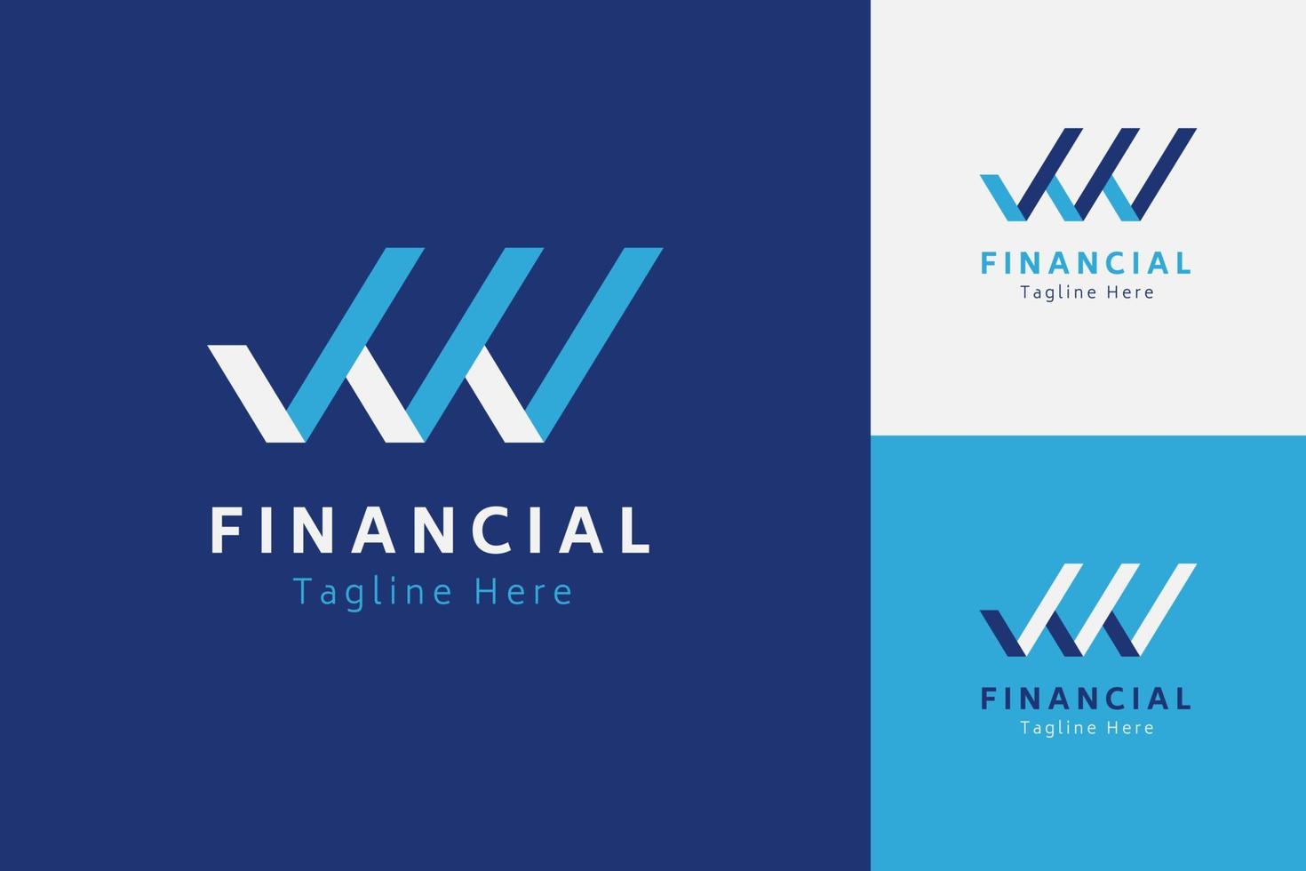 conjunto de plantilla de diseño de vector de logotipo de contabilidad financiera con estilo de color diferente