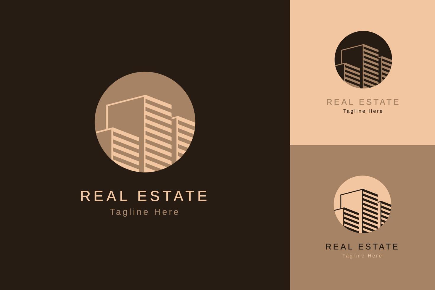 Set of real estate property logo vector design template with different color style