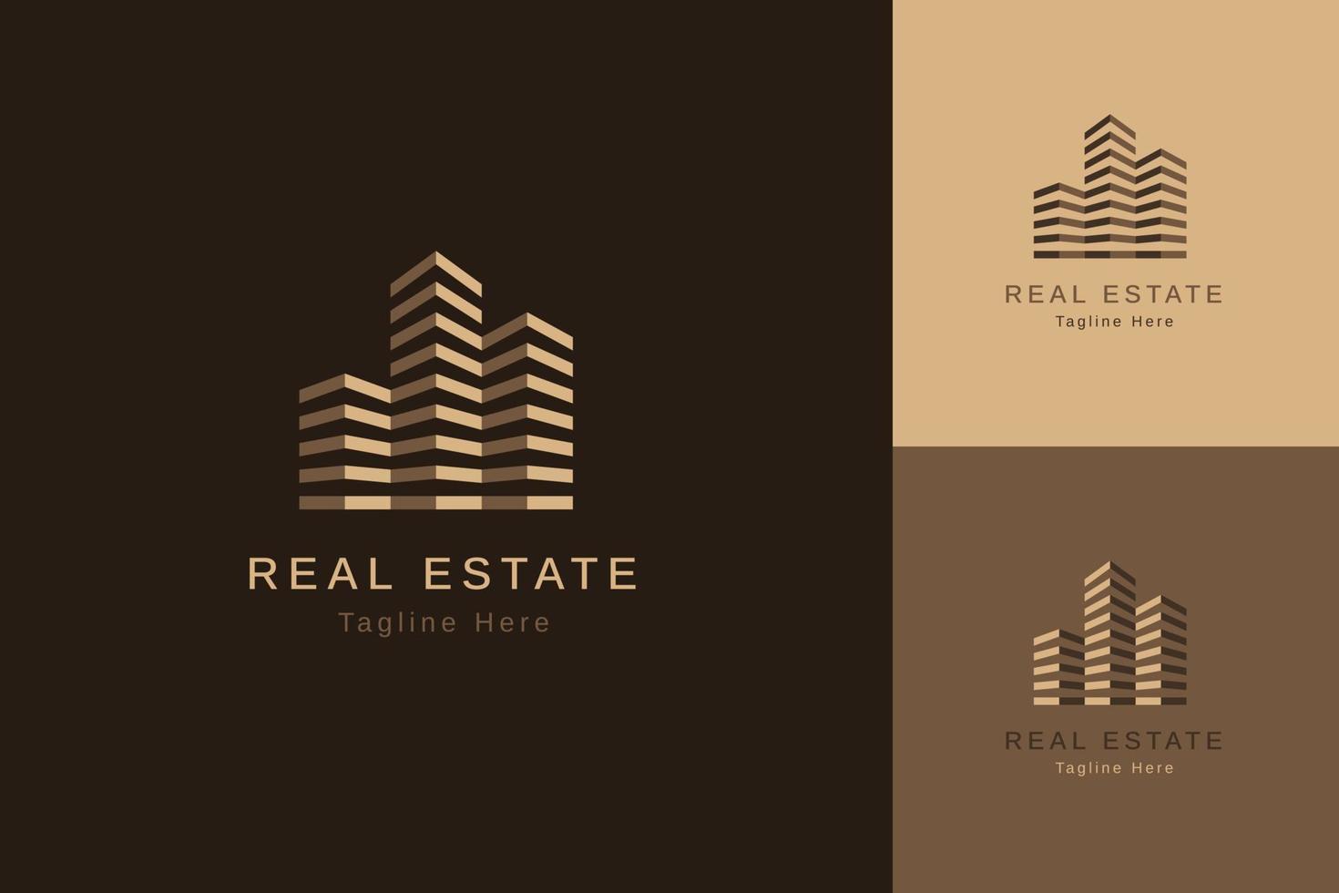 Set of real estate property logo vector design template with different color style