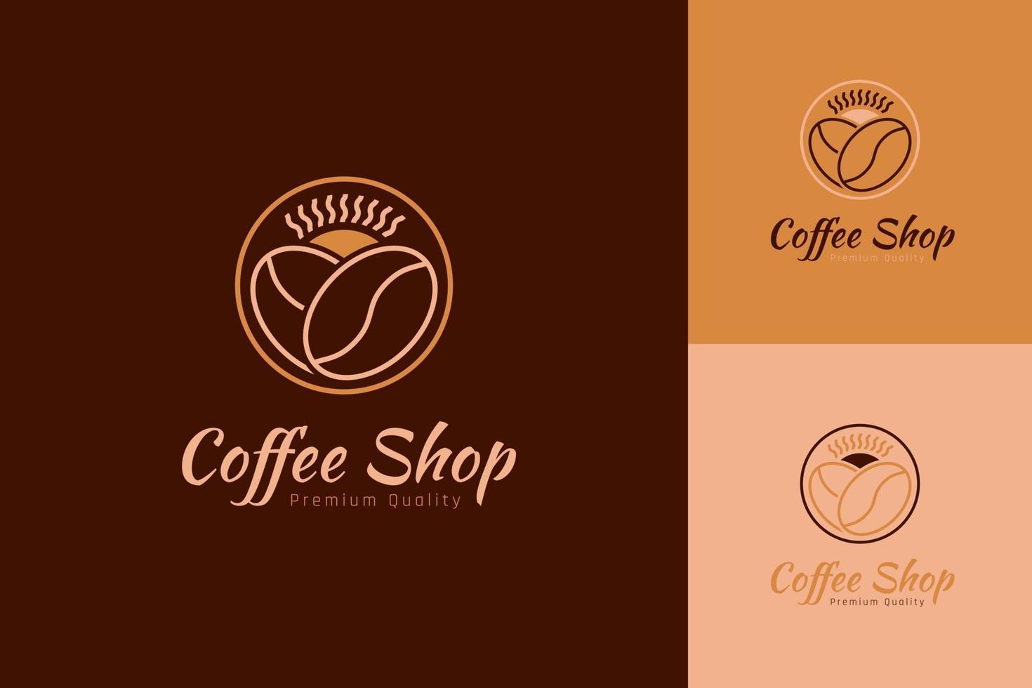 conjunto de plantillas de diseño vectorial del logotipo de la cafetería con diferentes estilos de color vector