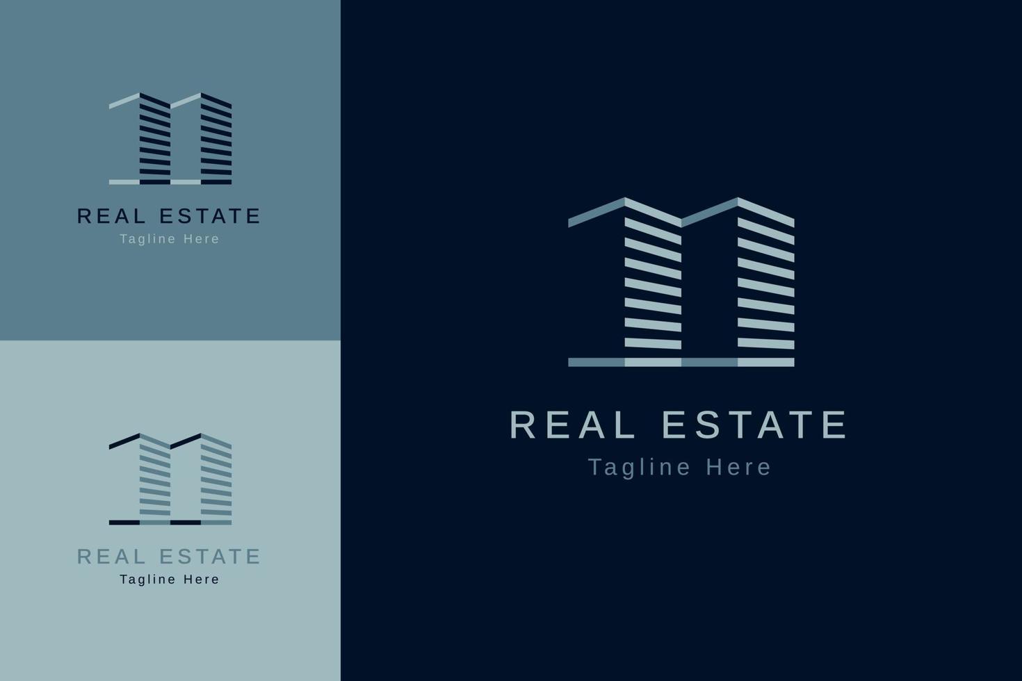 conjunto de plantilla de diseño de vector de logotipo de propiedad inmobiliaria con estilo de color diferente