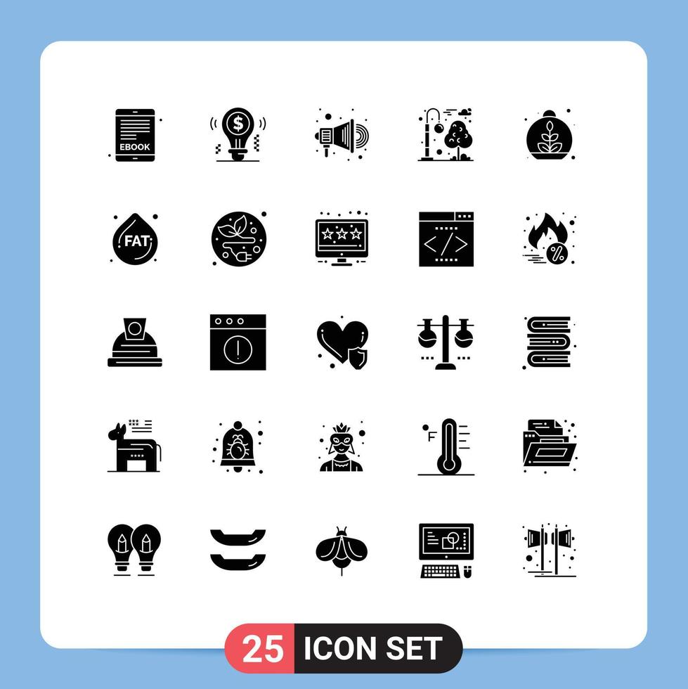 25 Creative Icons Modern Signs and Symbols of plant growing advertise recreation city Editable Vector Design Elements