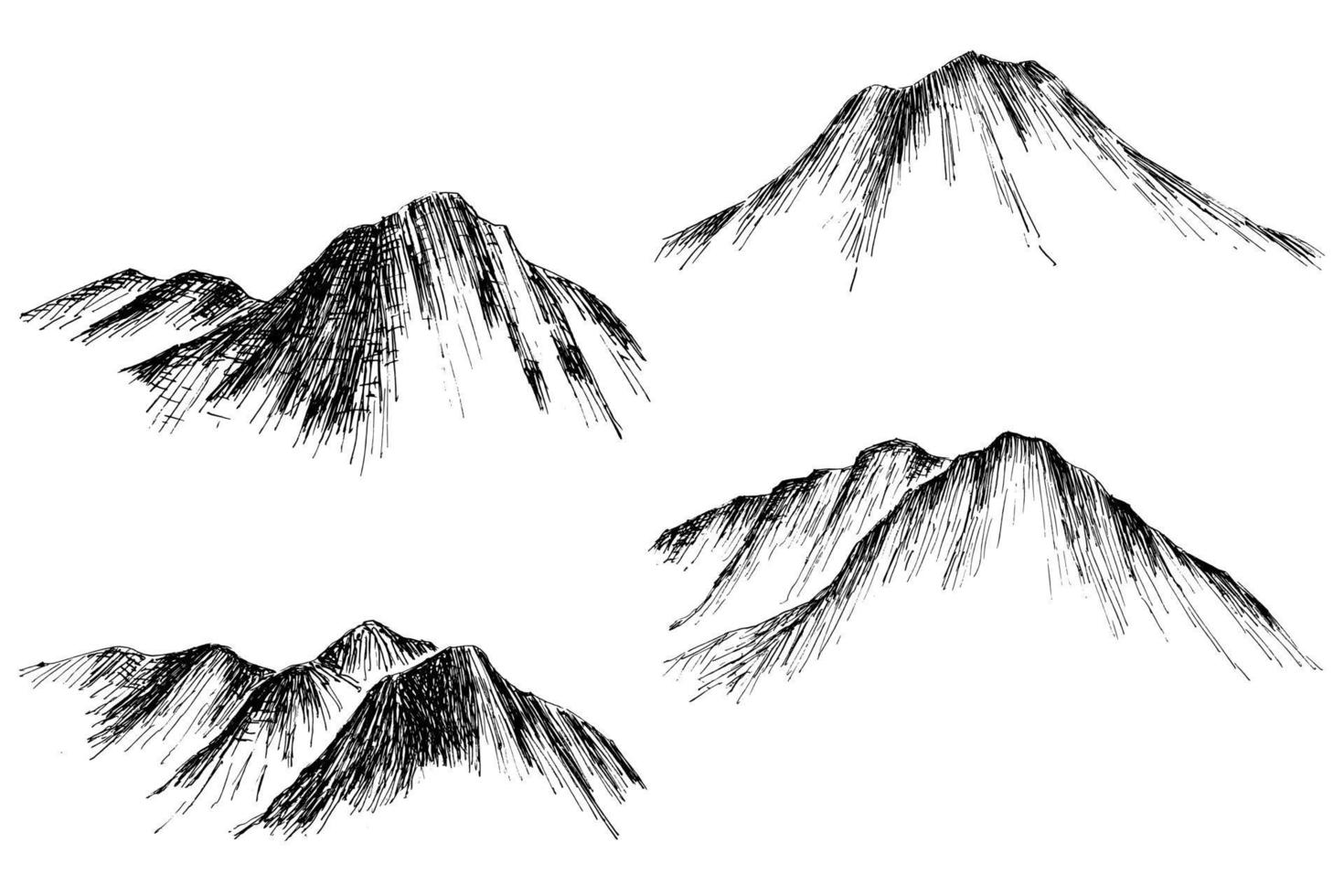hand drawn mountain vector