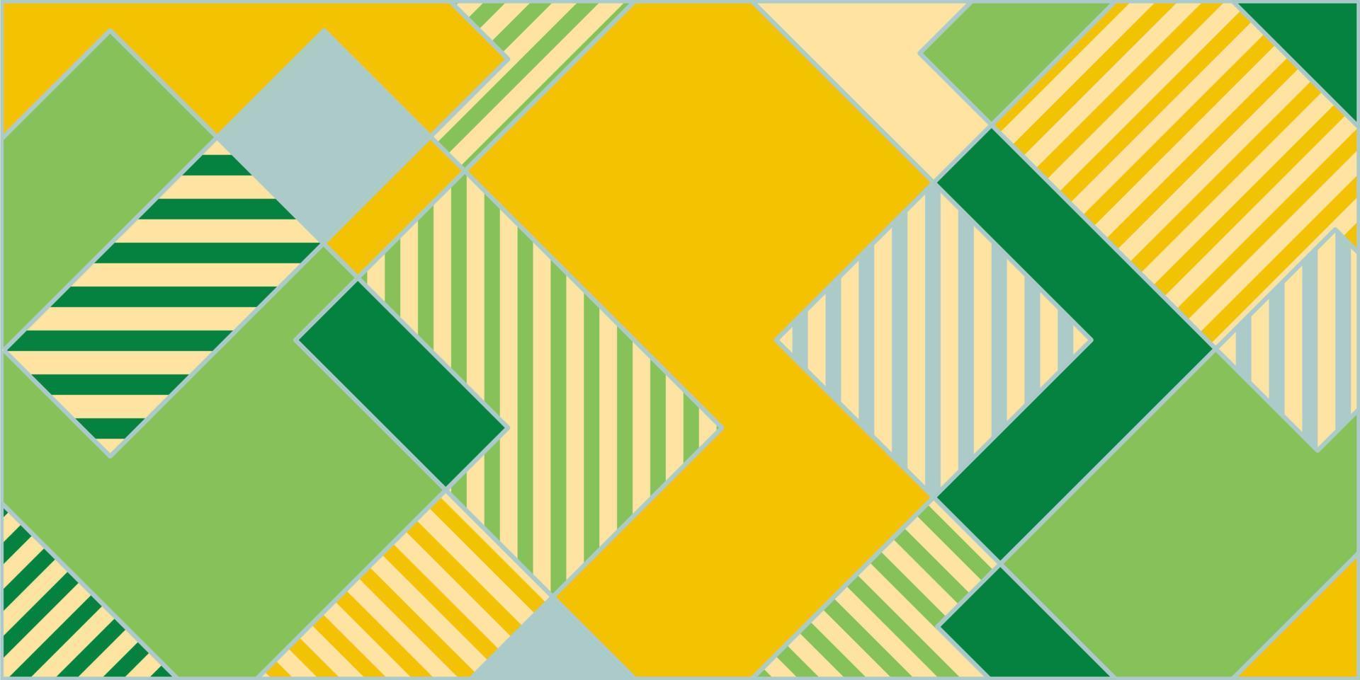 Abstract geometric background, flat yellow and green colors vector