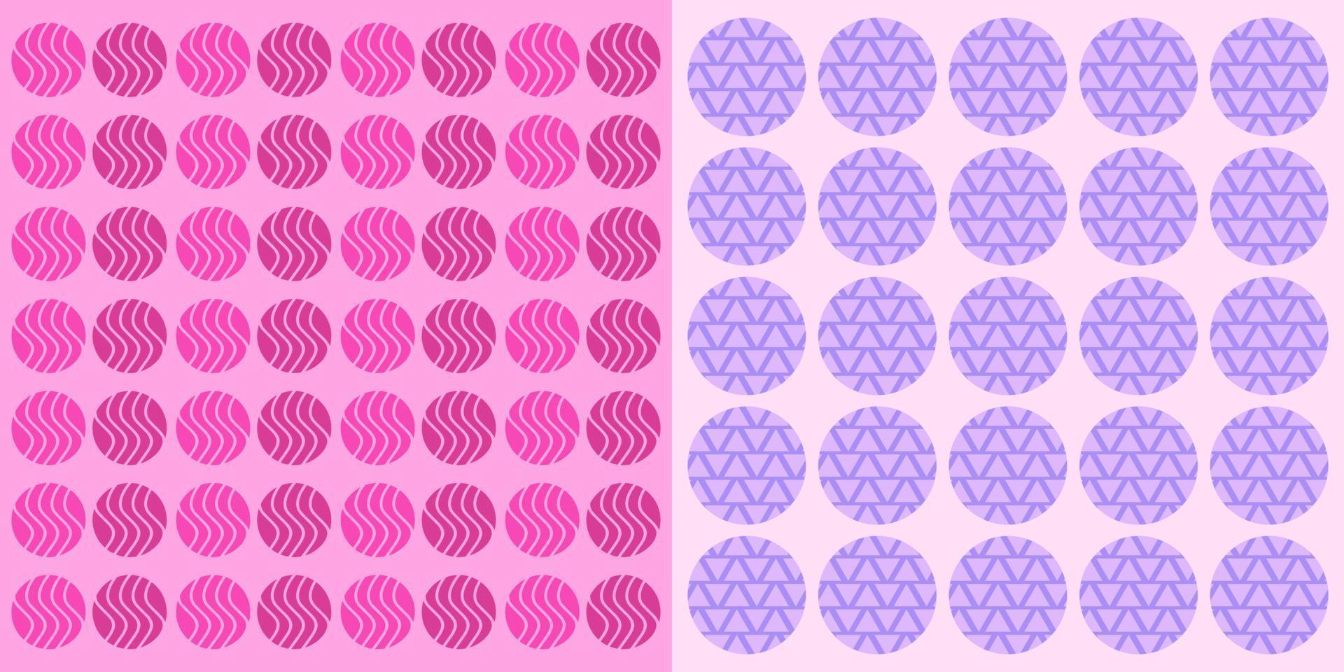 Set cute geometric seamless circle pattern vector
